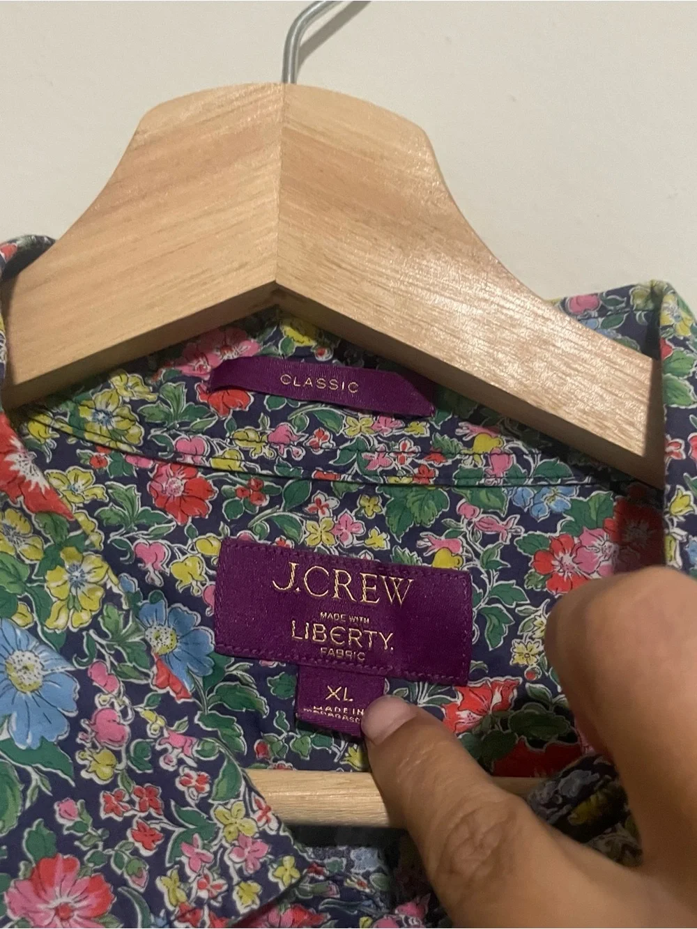 J. Crew Multicolor Floral Short-Sleeve Point-Collar Shirt Liberty Print, Size XL